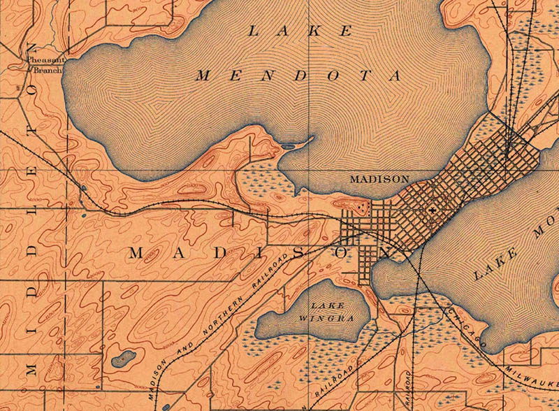 USGS, Madison West Topographic Quadrangle Map, 1890